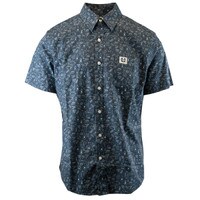 Men's Doodle Print Short-Sleeve Button-Down Shirt